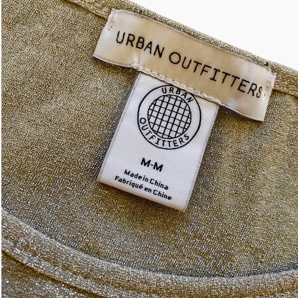 URBAN OUTFITTERS Gold Shimmer Top SIZE M - Picture 4 of 4